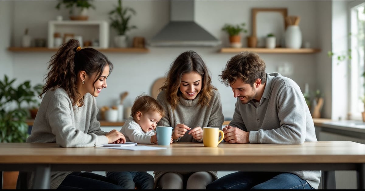 Assistante maternelle accueillant un jeune enfant dans un cadre familial chaleureux — crèche familiale