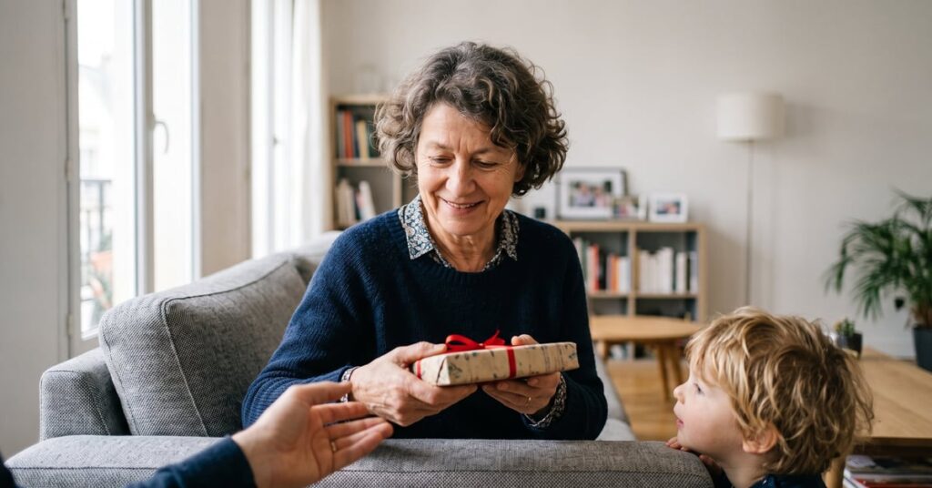 Cadeau offert à une nounou par une famille reconnaissante — nounou cadeau attentionné
