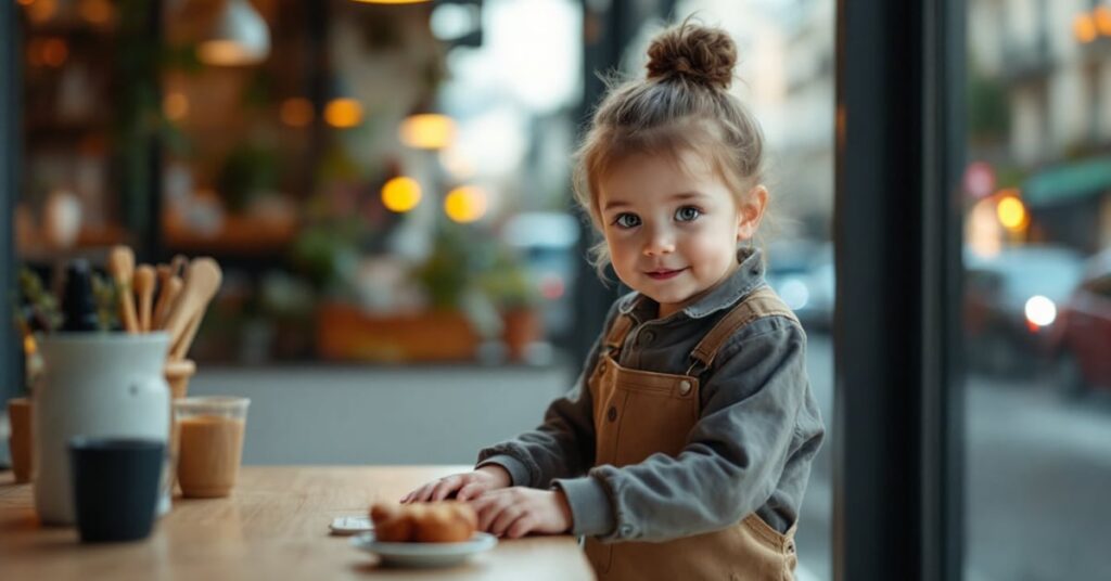 Crèche parisienne avec enfants en bas âge dans un espace de jeu lumineux et coloré