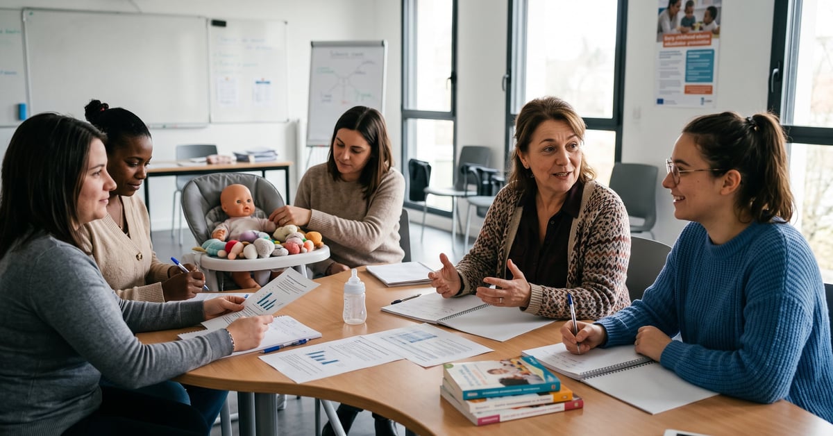 Formation assistante maternelle gratuite : une professionnelle de la petite enfance en formation